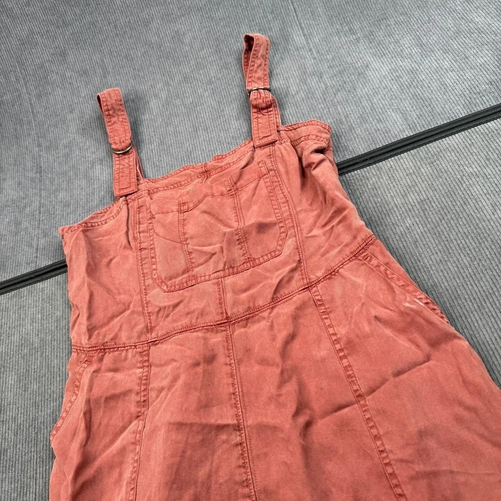 Abercrombie & Fitch Pinafore Mini Dress Terracotta Red Overall Straps Small Y2k - Picture 2 of 9
